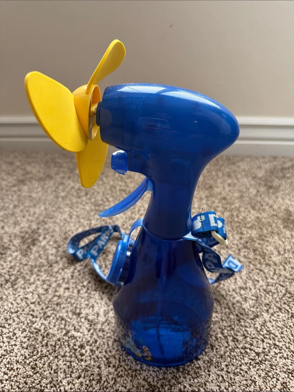 Disney Blue Handheld Fan with Yellow Blades